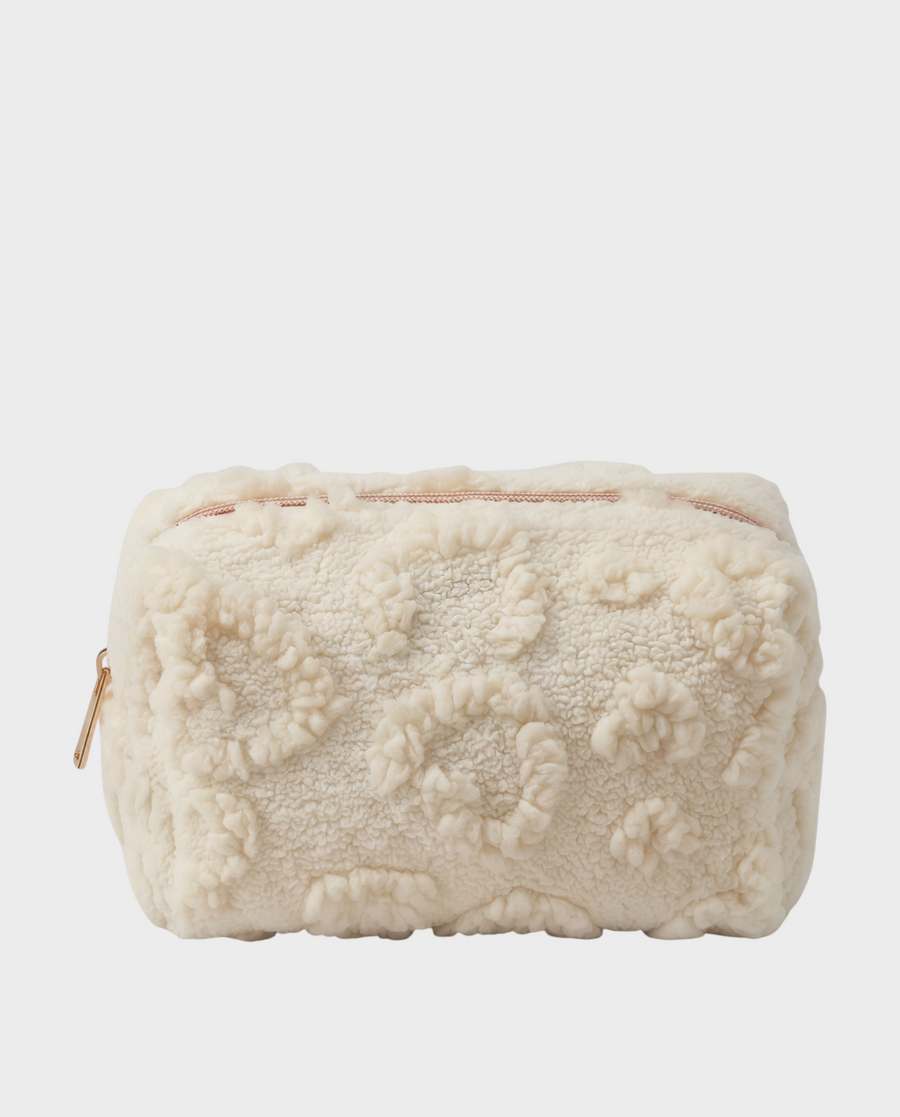 Margo – Cream Heart Textured – Mini Charger Pouch