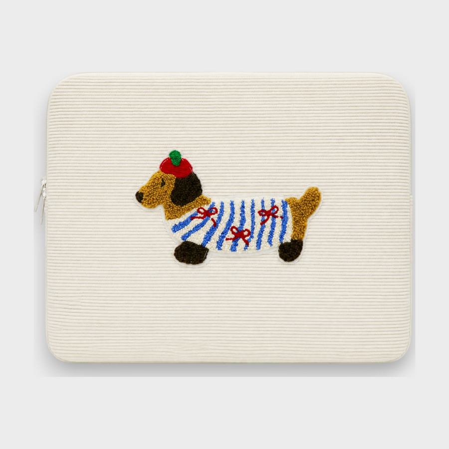 Pip – Ivory Embroidered – Laptop Sleeve 13" & 14"