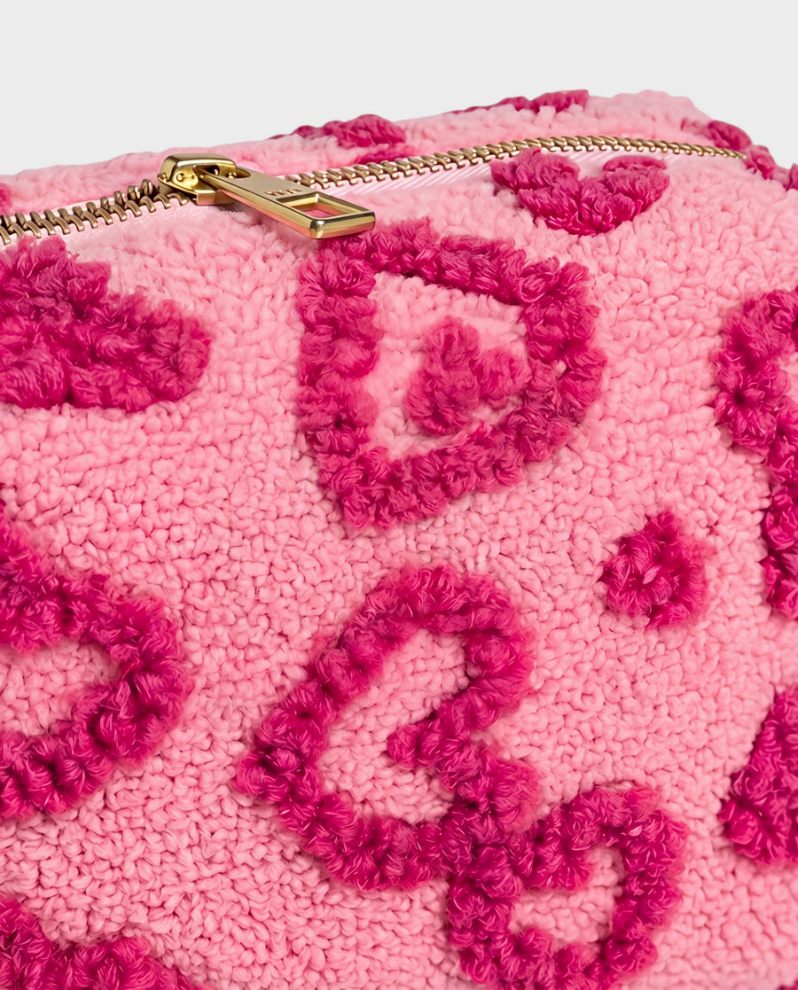 Roxy – Pink Heart Textured – Mini Charger Pouch