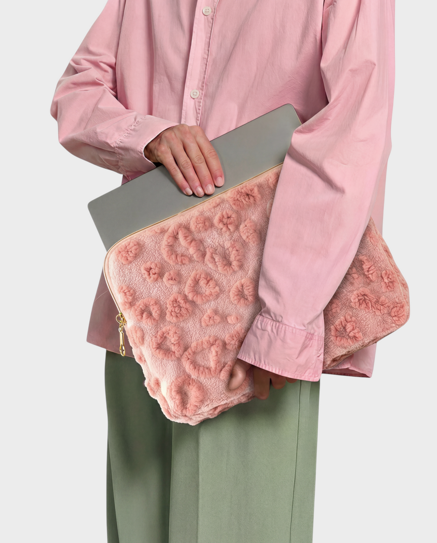 Velvet – Blush-Pink Textured – Laptop Sleeve 13" & 14"