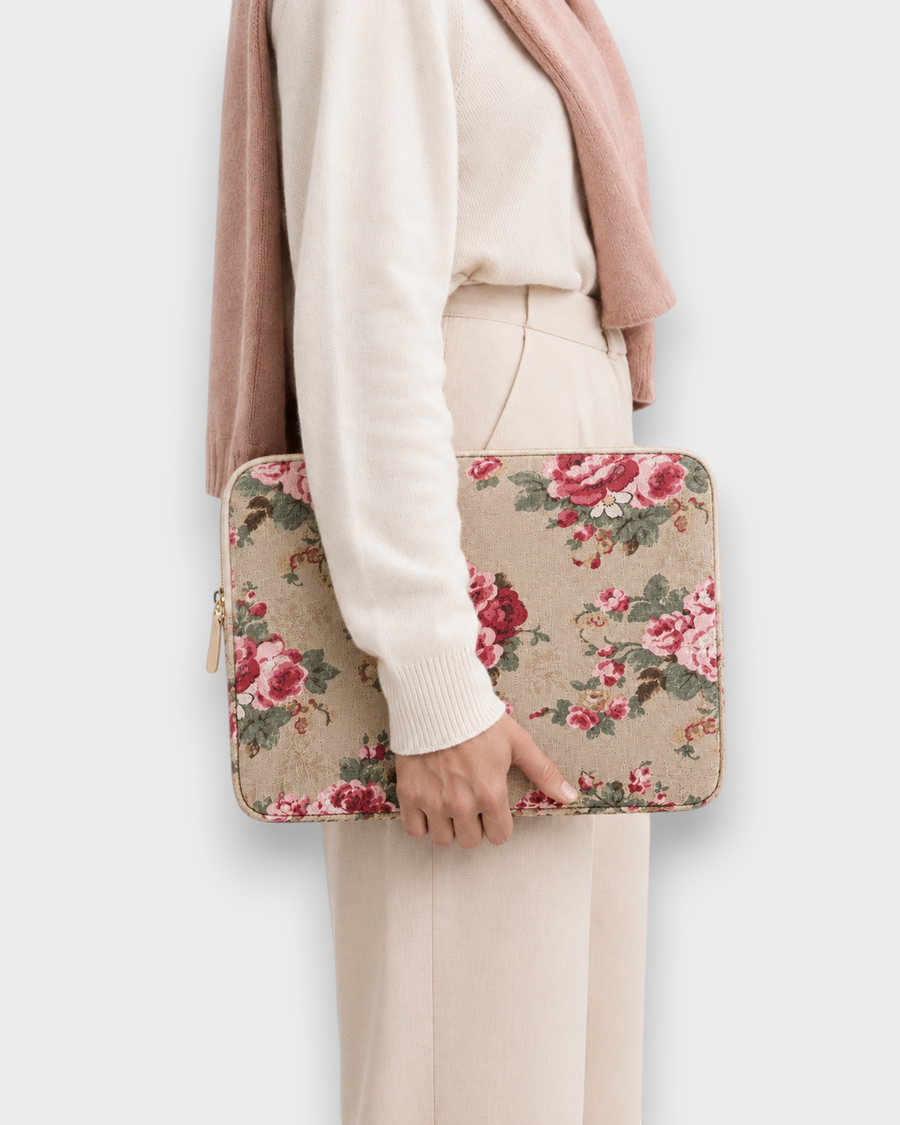 Vera – Cream Floral – Laptop Sleeve 15" & 16"