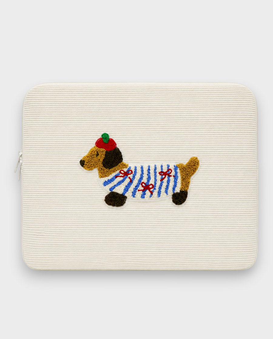 Pip – Ivory Embroidered – Laptop Sleeve 13" & 14"