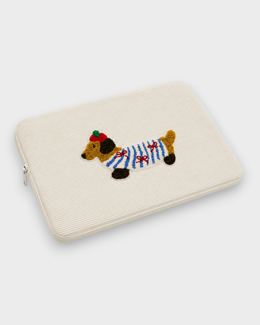 Pip – Ivory Embroidered – Laptop Sleeve 13" & 14"