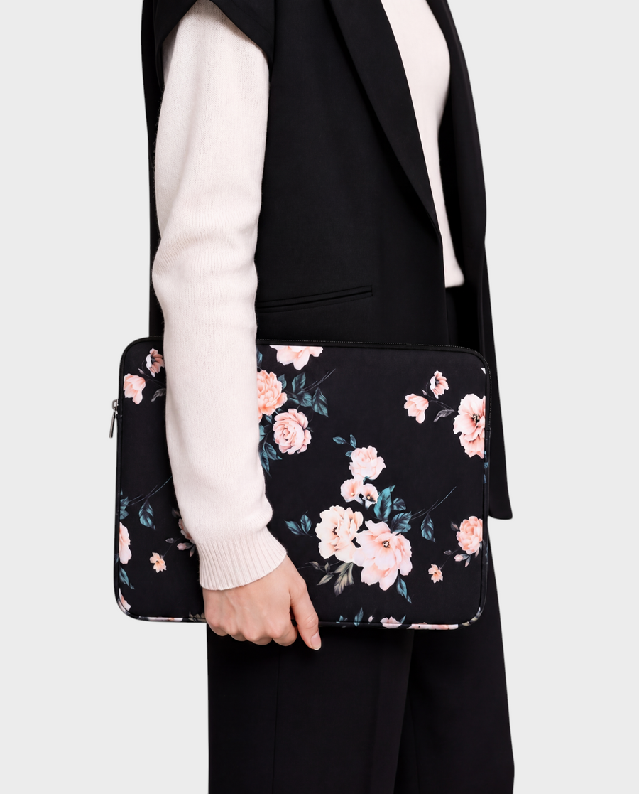 Yara – Onyx Floral – Laptop Sleeve 13" & 14"