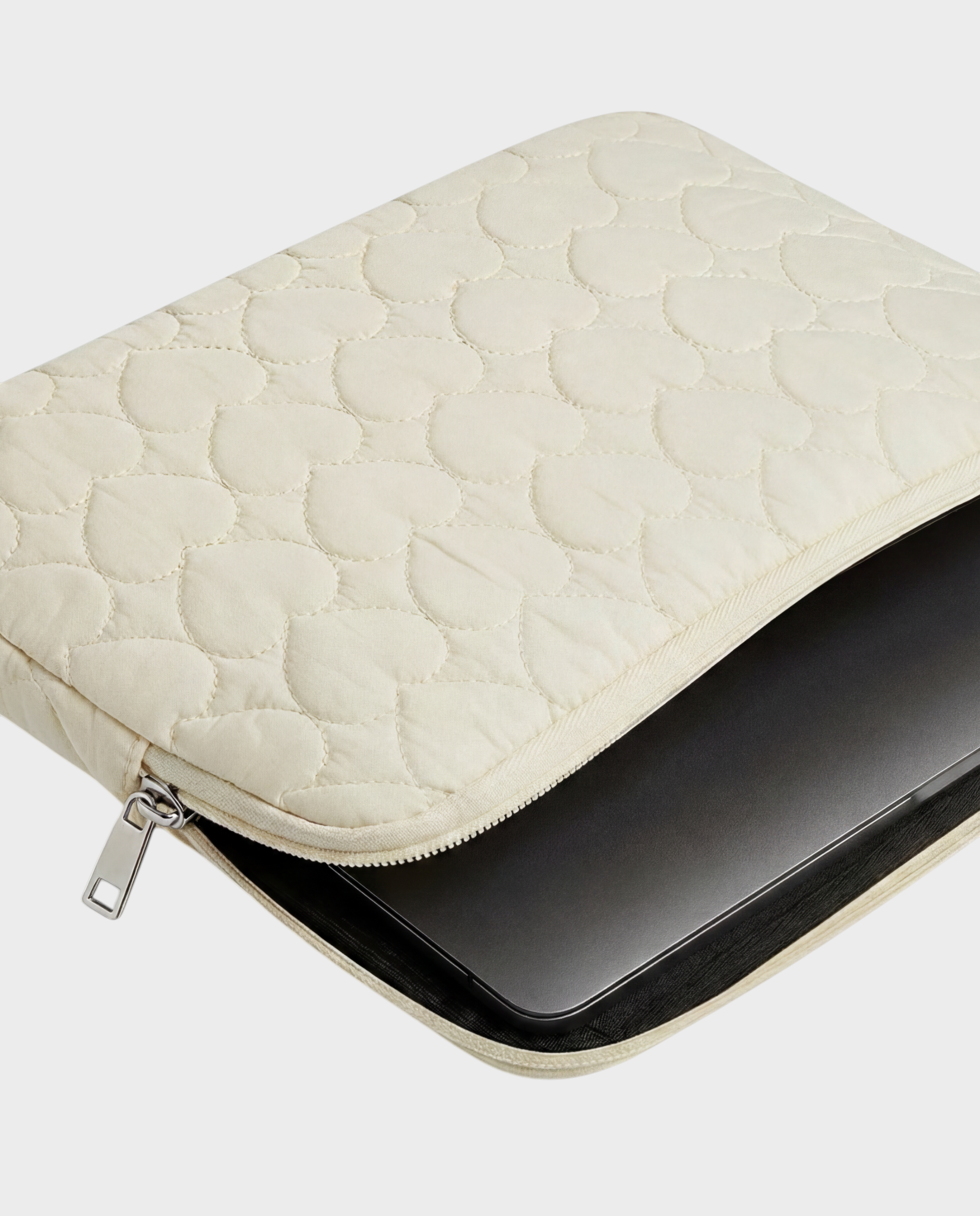 Image of Alba laptop sleeve 13-14 inch quilted cream – Komye (view 5)