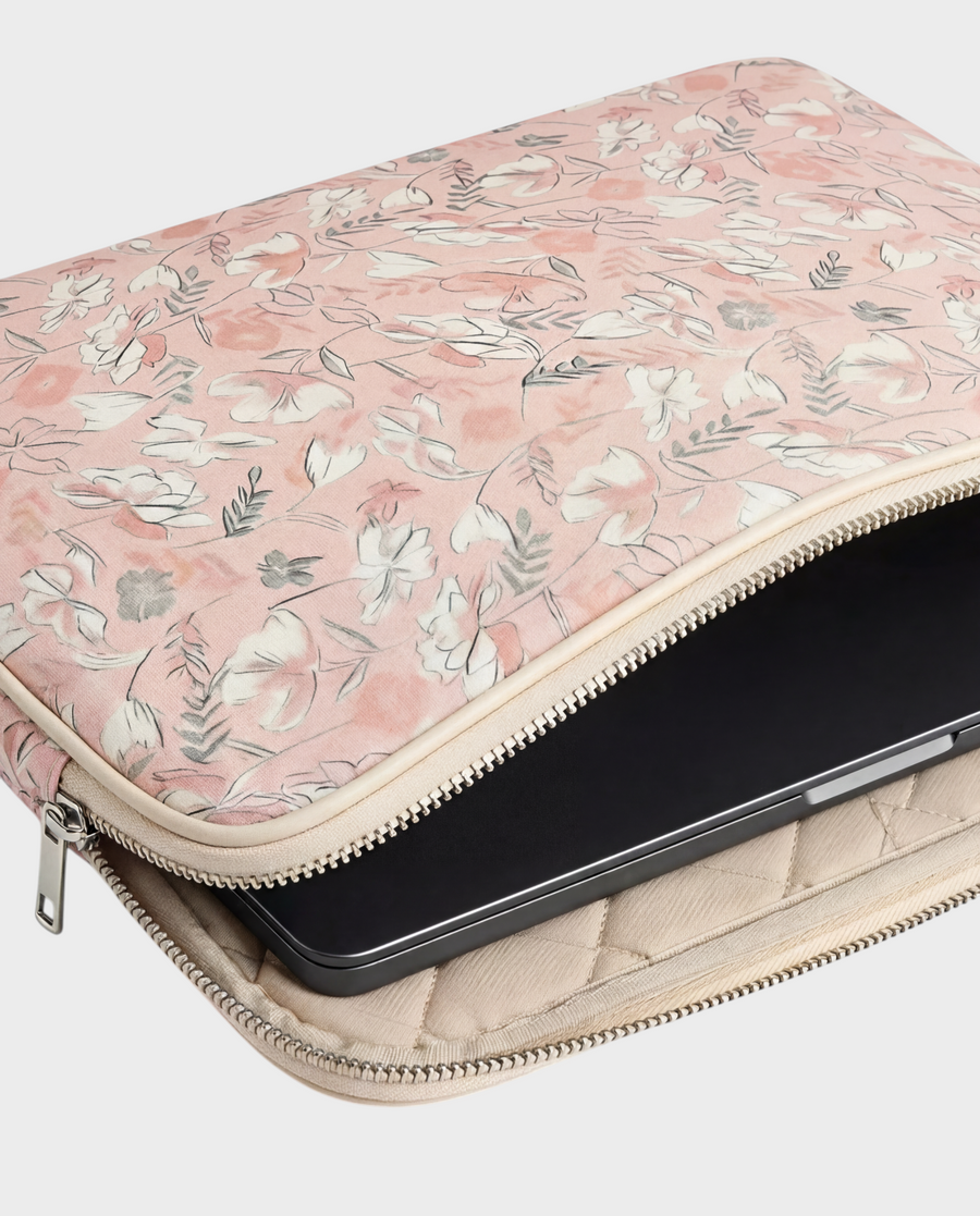 Bloom – Blush-Pink Floral – iPad & Tablet Sleeve