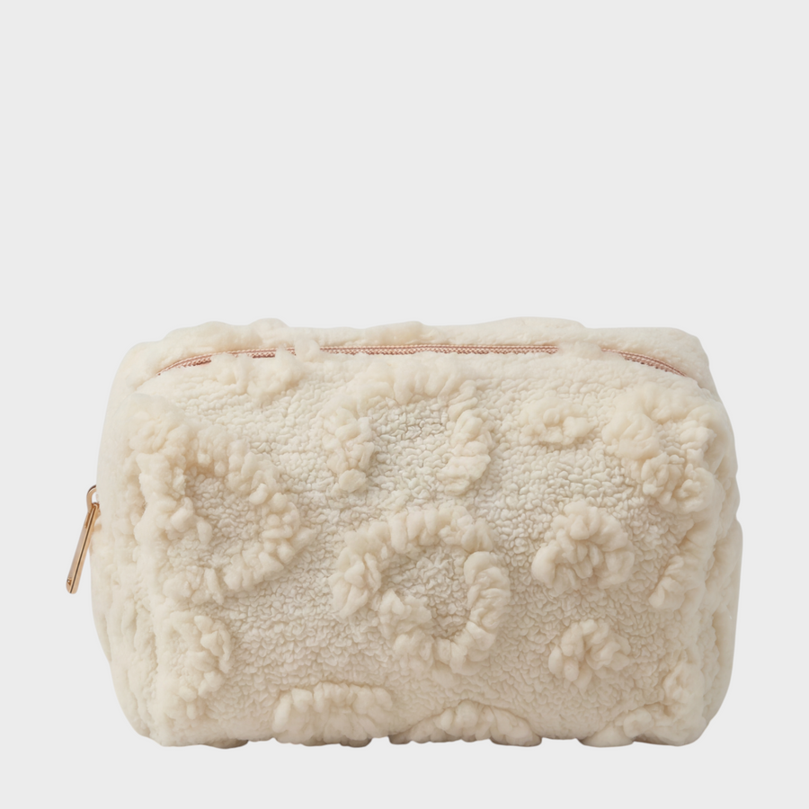 Margo – Cream Heart Textured – Mini Charger Pouch