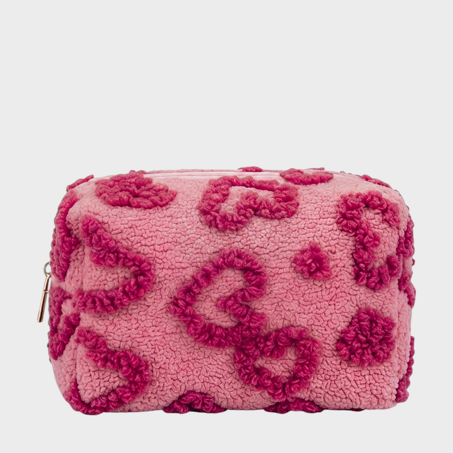 Roxy – Pink Heart Textured – Mini Charger Pouch