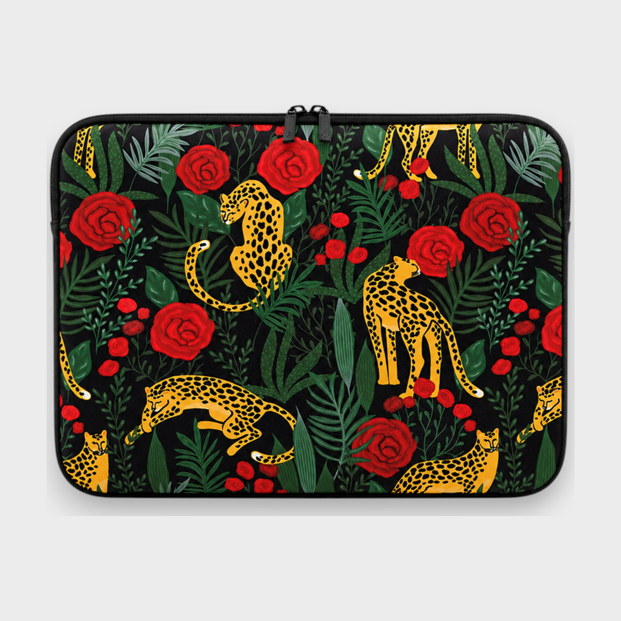 Leona – Green Leopard – Laptop Sleeve 13" & 14"