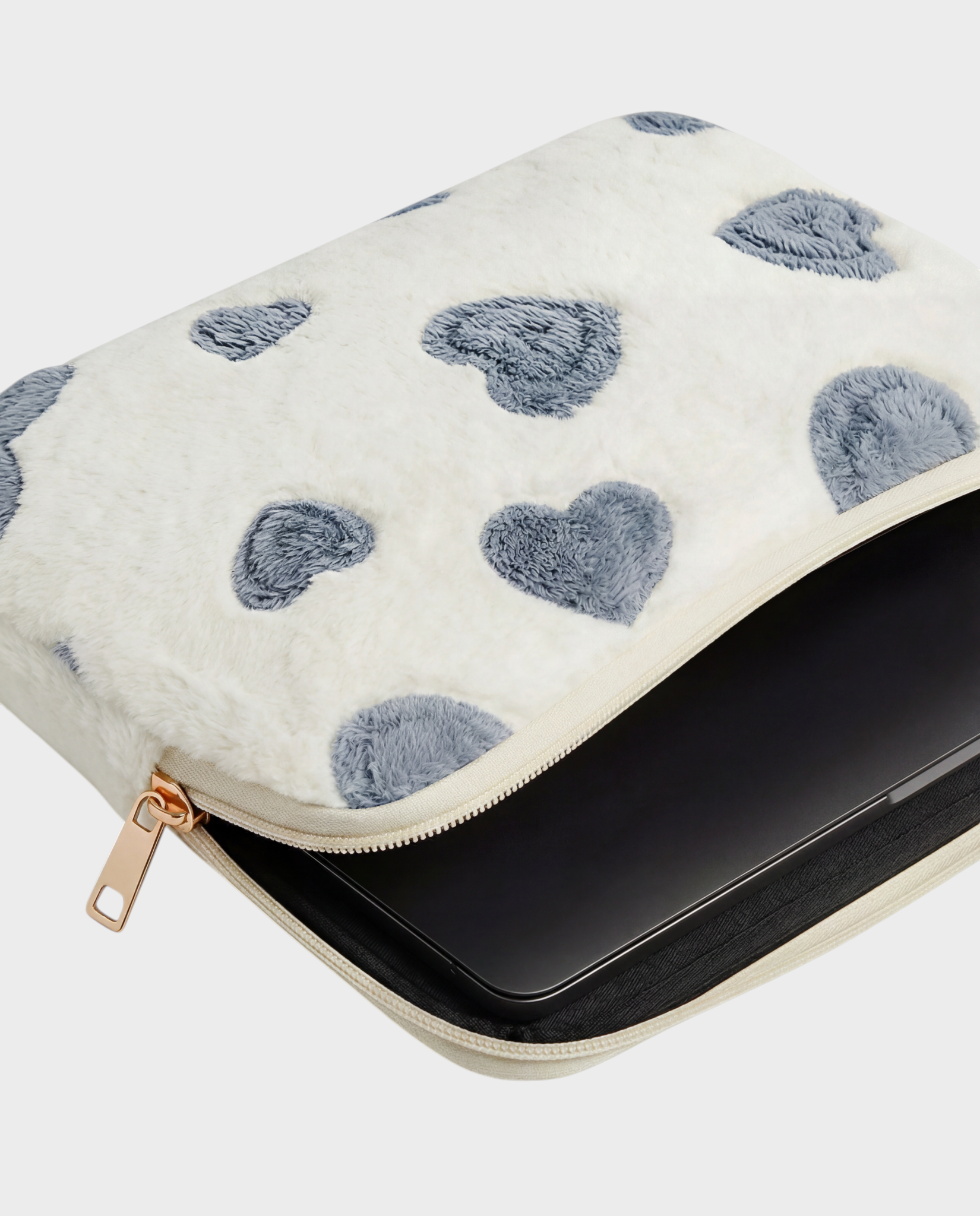 Image of Lune laptop sleeve 13-14 inch heart cream blue – Komye (view 5)