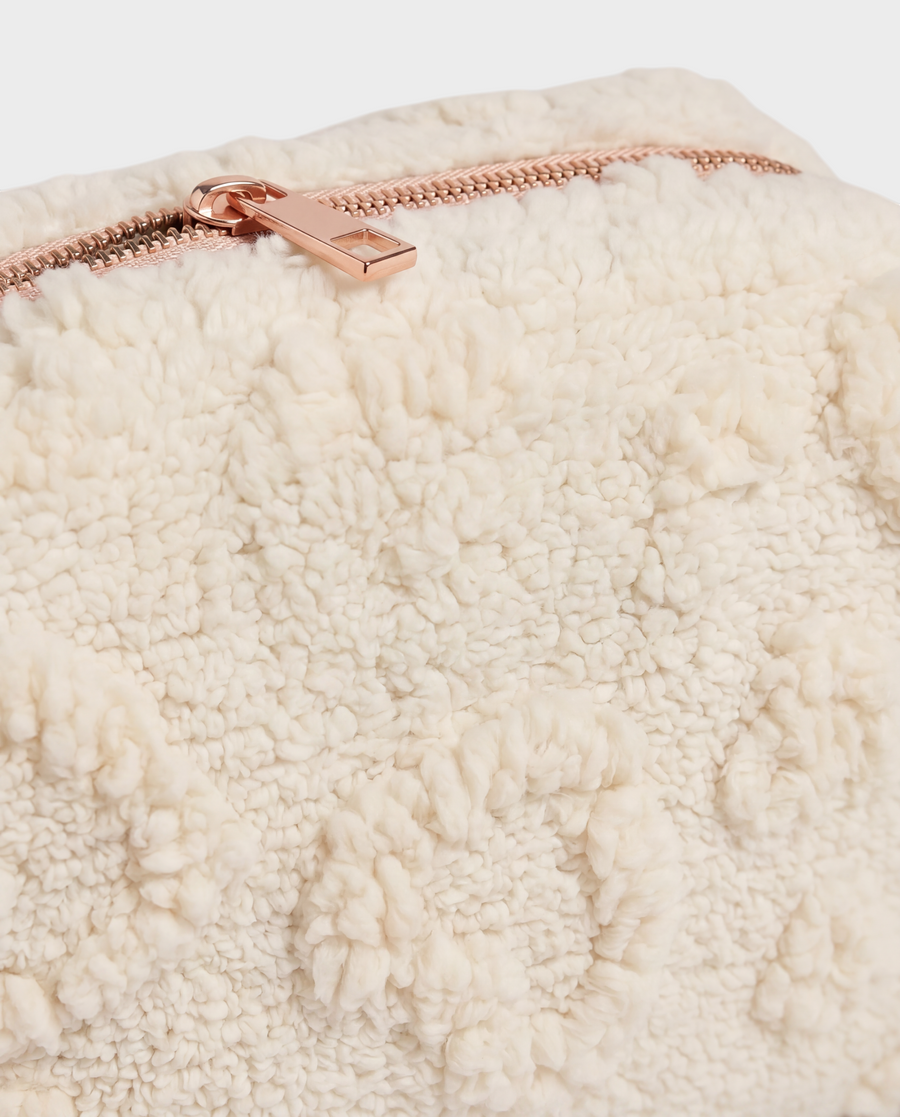 Margo – Cream Heart Textured – Mini Charger Pouch