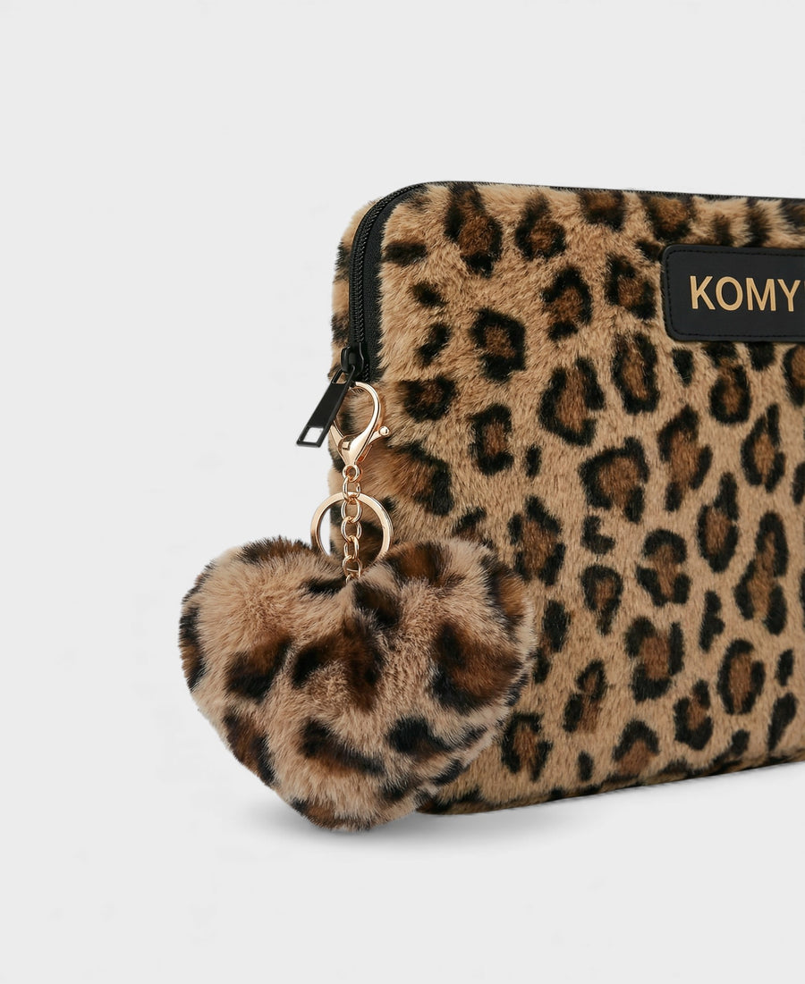 Mocha – Leopard Heart Plush – Bag Charm