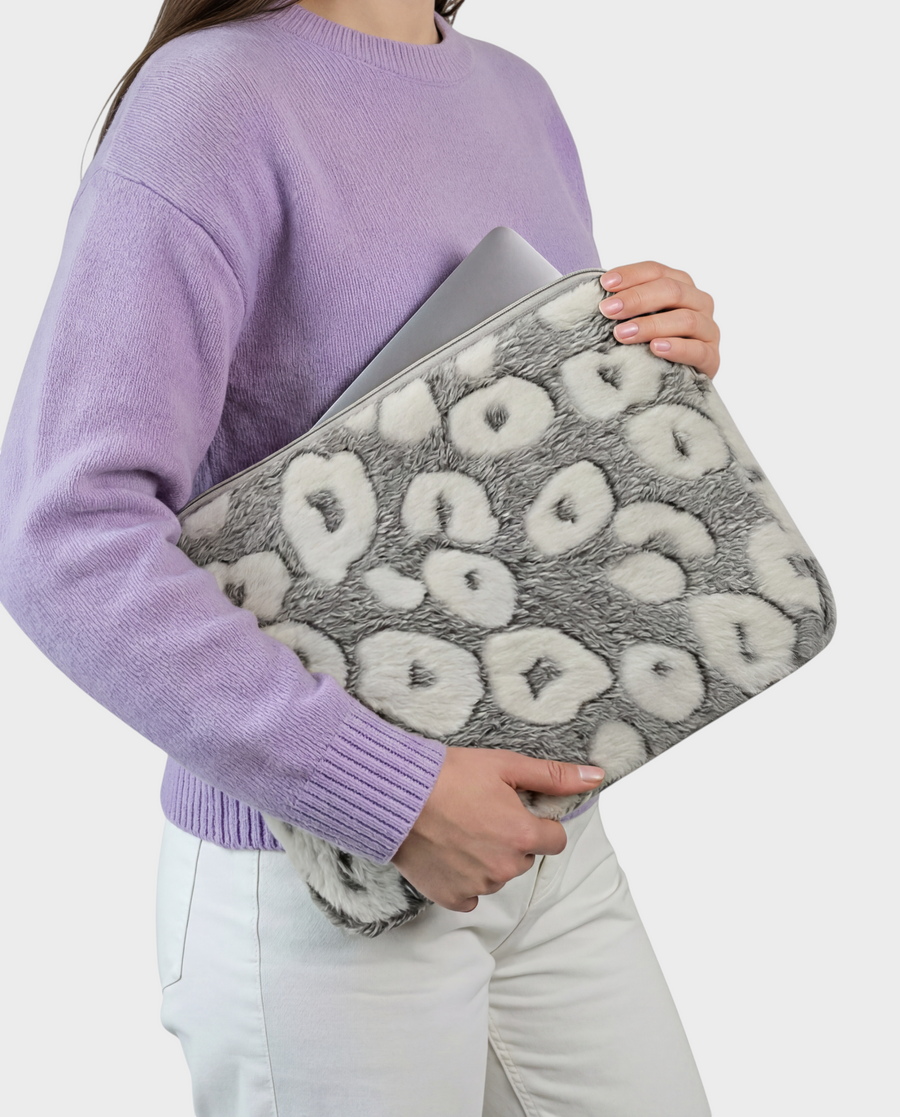 Moon – Gray Leopard – Laptop Sleeve 13" & 14"