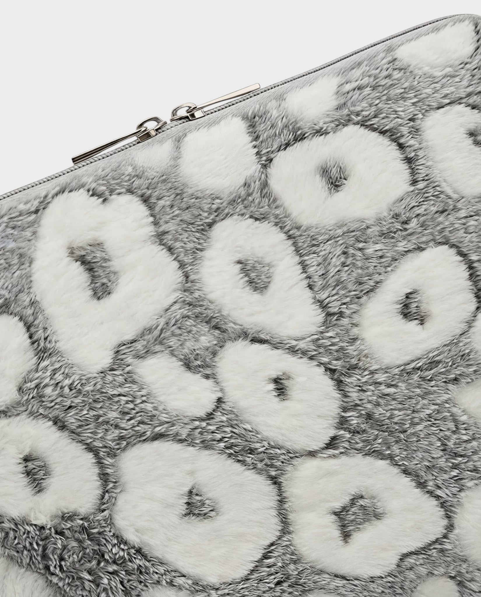 Image of Moon laptop sleeve 13-14 inch plush gray leopard – Komye (view 2)