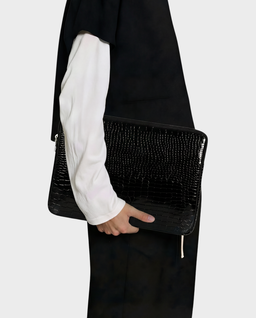 Onyx – Black Croc Embossed – iPad & Tablet Sleeve