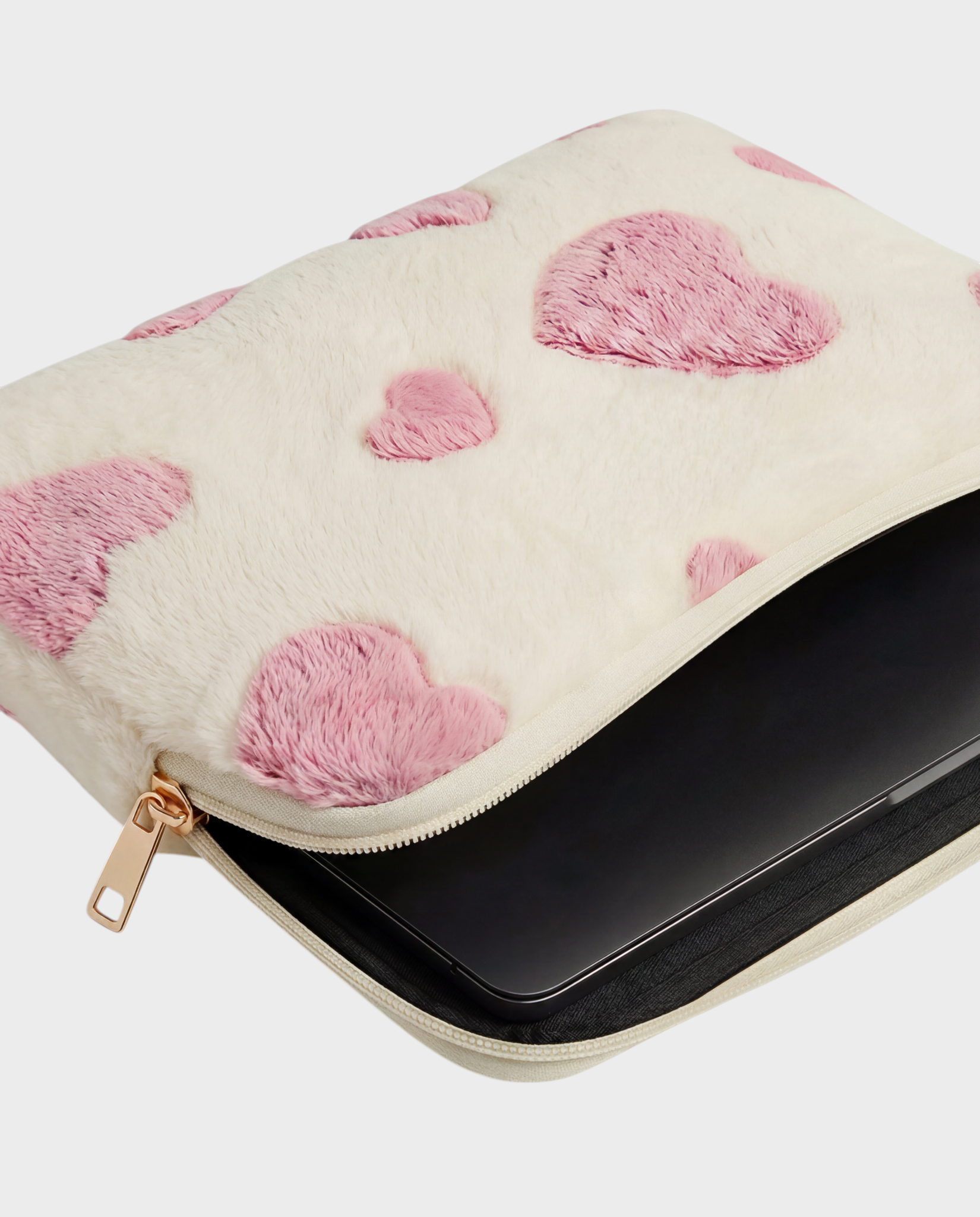 Image of Petal laptop sleeve 13-14 inch heart cream pink – Komye (view 5)