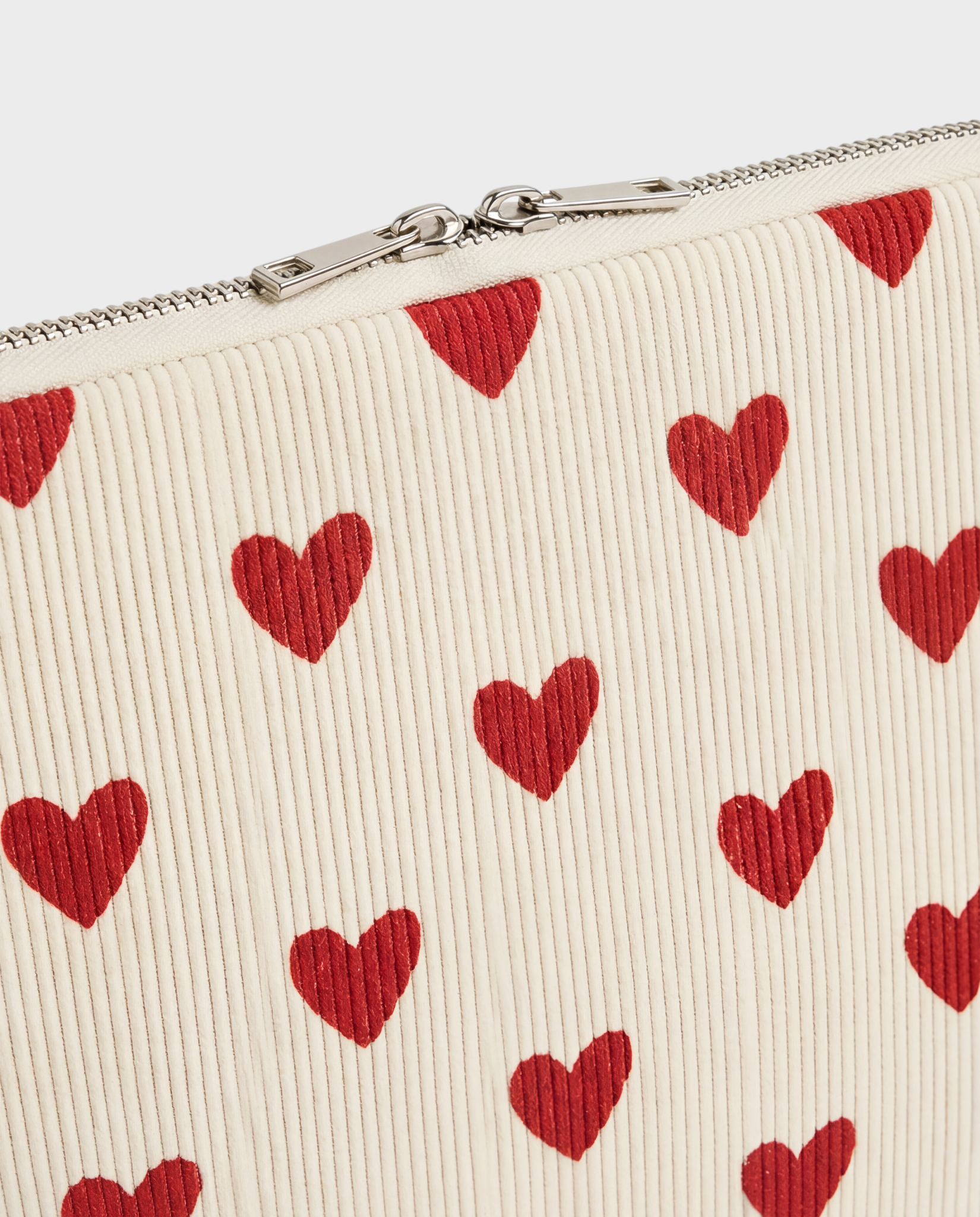Image of Rose laptop sleeve 13-14 inch heart cream red – Komye (view 2)