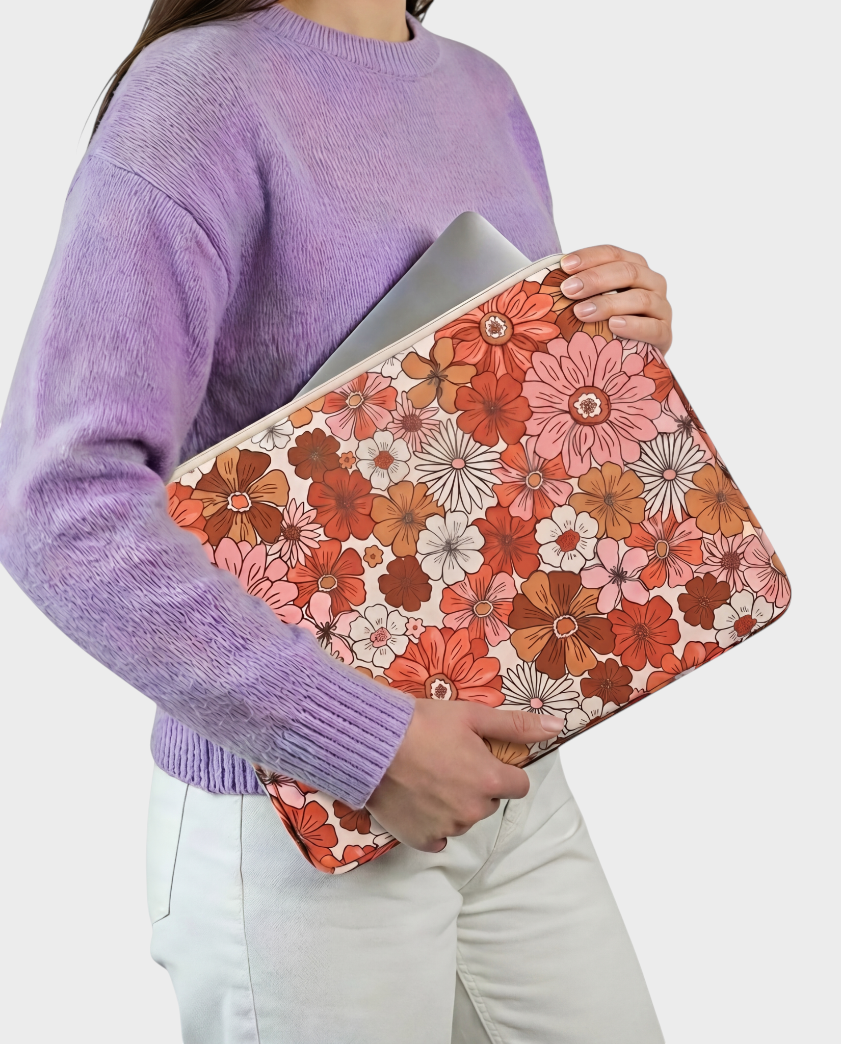 Image of Solis laptop sleeve 15-16 inch floral – Komye (view 1)