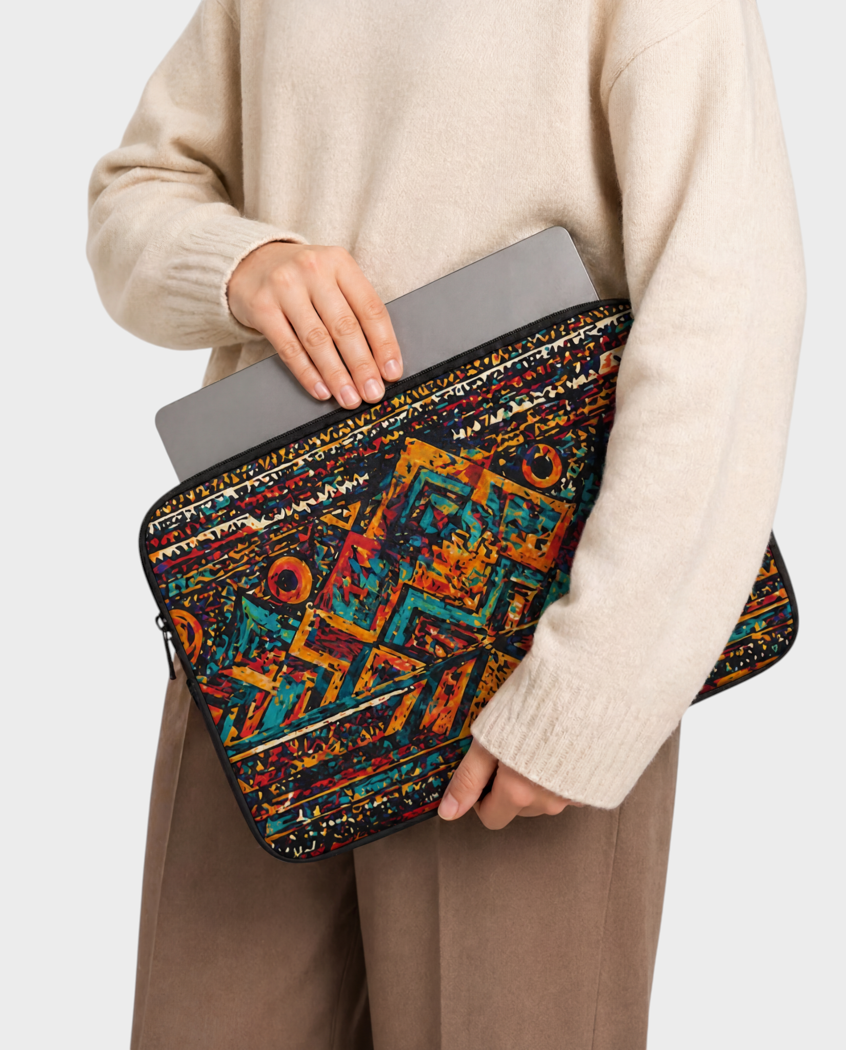 Image of Boho laptop sleeve 15-16 inch multicolor – Komye (view 1)