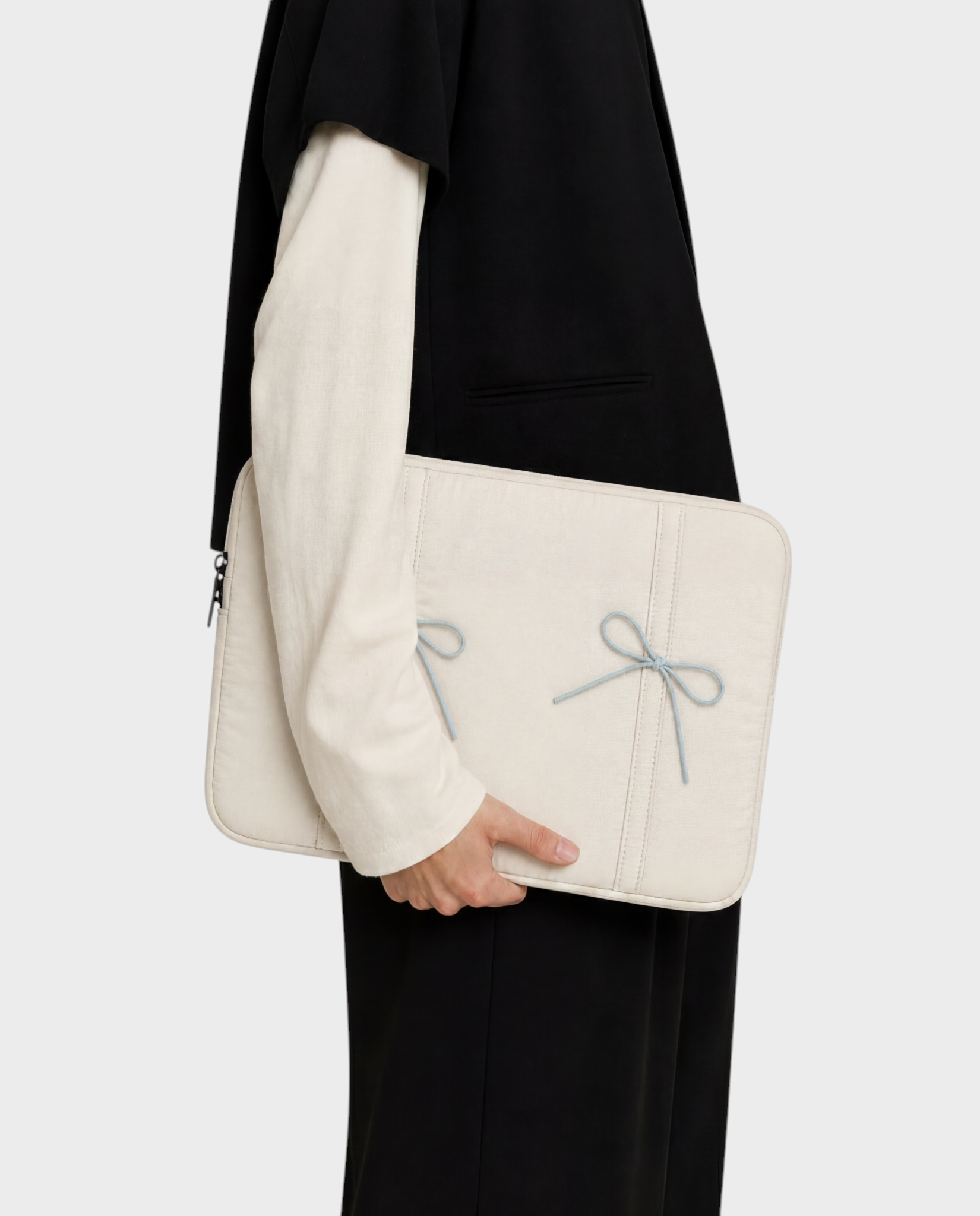 Image of Cosi laptop sleeve 13-14 inch ivory – Komye (view 1)
