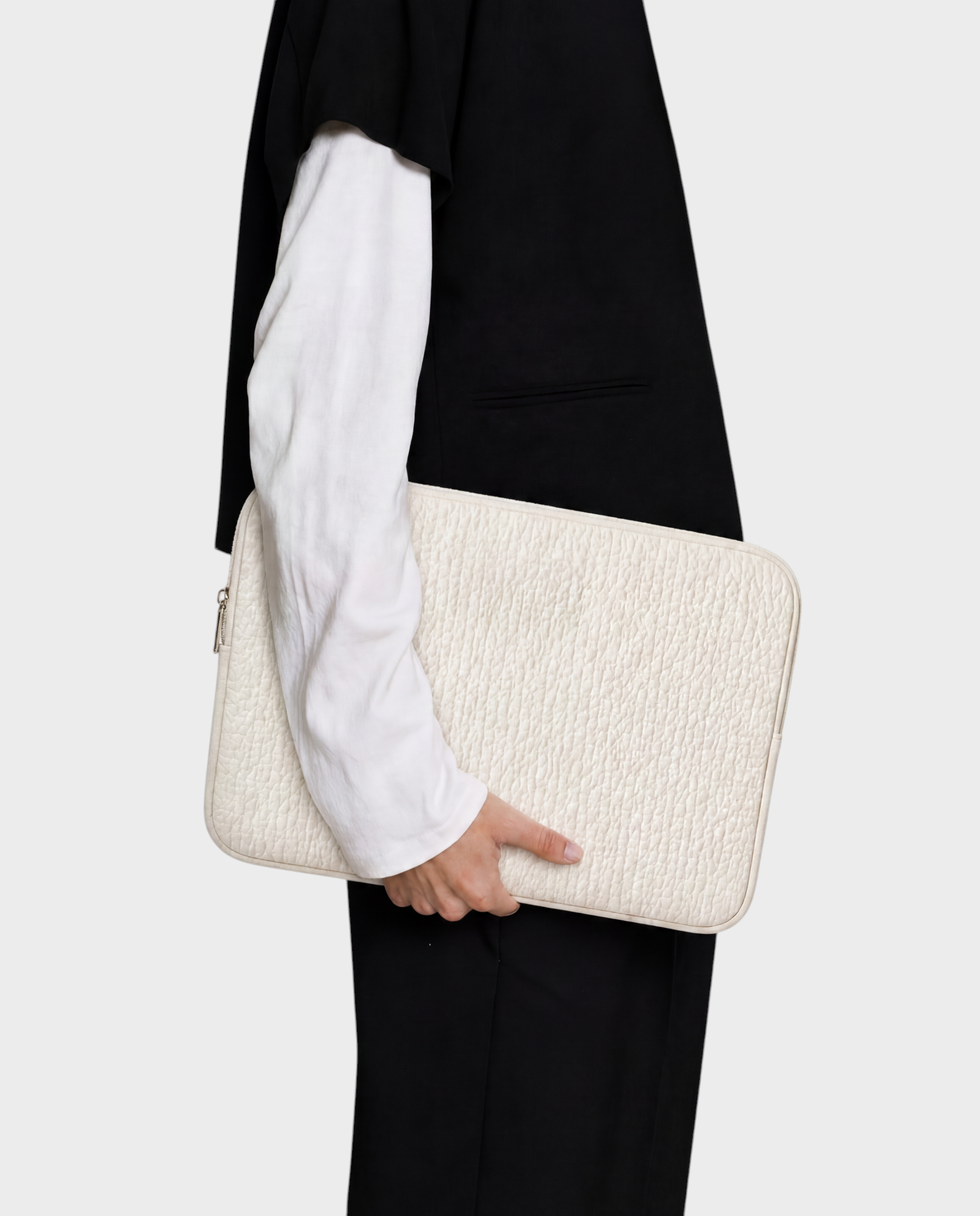 Image of Pearl laptop sleeve 13-14 inch ivory – Komye (view 1)