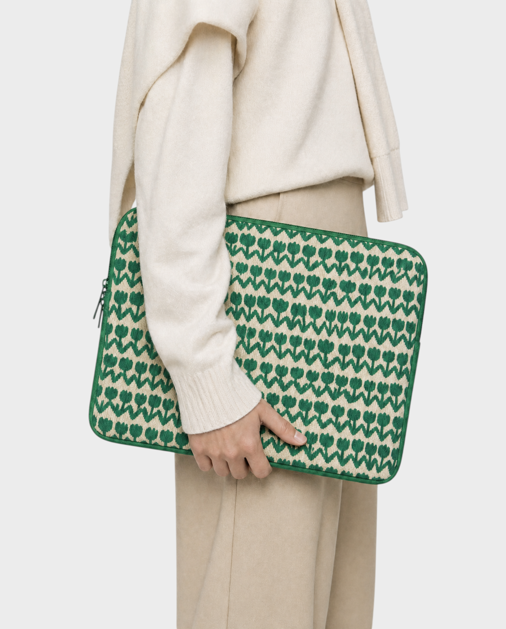 Image of Tula laptop sleeve 13-14 inch sage – Komye (view 1)